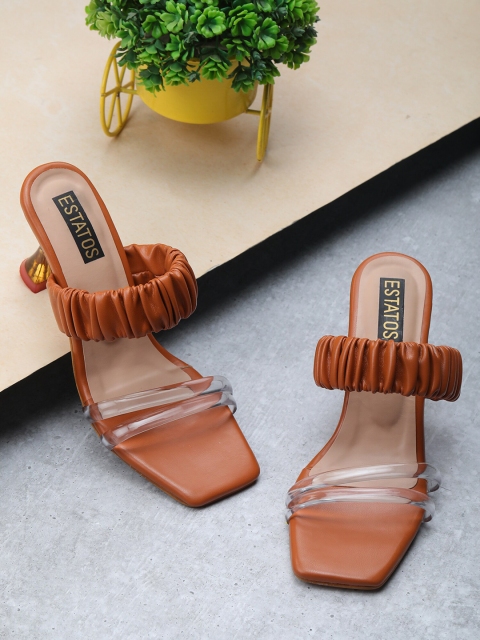 

ESTATOS Women Tan PU Comfort Sandals