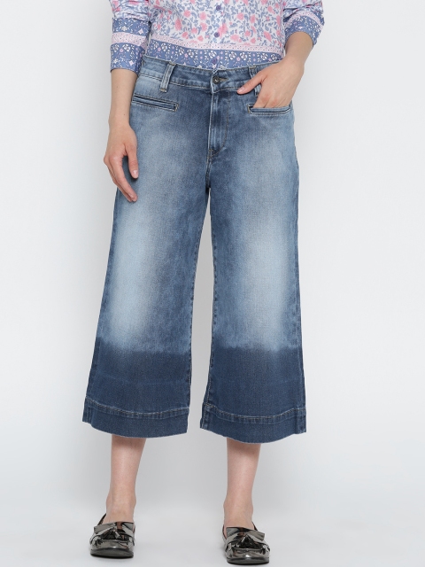 

Pepe Jeans Women Blue Regular Fit Mid Rise Denim Culottes