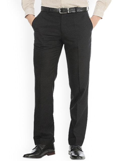 

AD & AV Men Black Classic Easy Wash Trousers