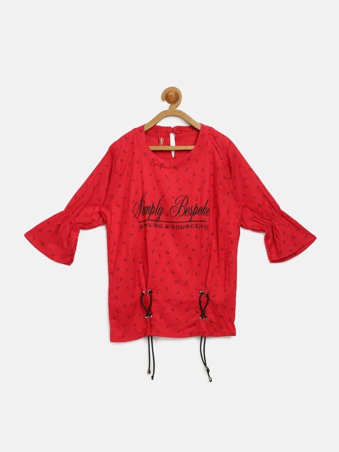 

V2 Value & Variety Red Keyhole Neck Blouson Top