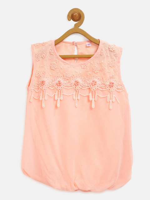 

V2 Value & Variety Girls Peach-Coloured Top
