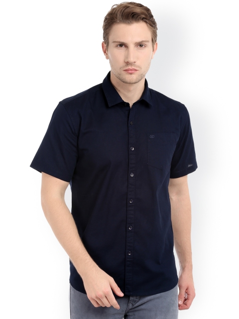 

L.A. SEVEN Men Navy Slim Fit Solid Casual Shirt, Navy blue