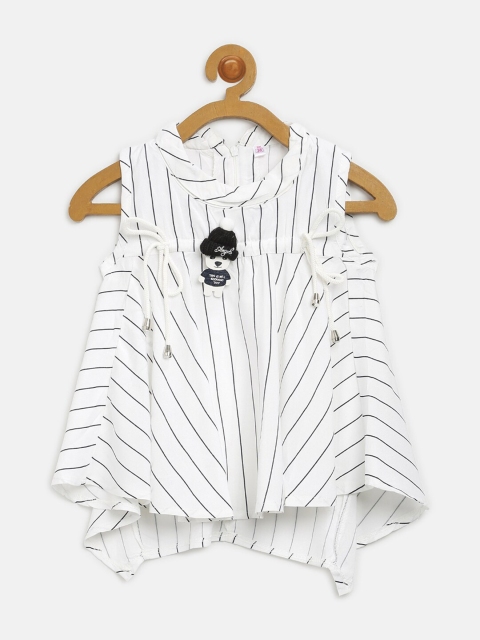 

V2 Value & Variety Blue Striped Mandarin Collar Top