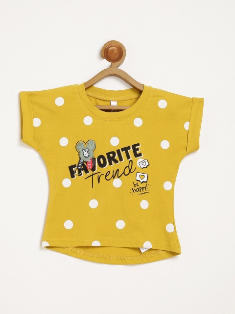 

V2 Value & Variety Mustard Yellow Print Extended Sleeves Top