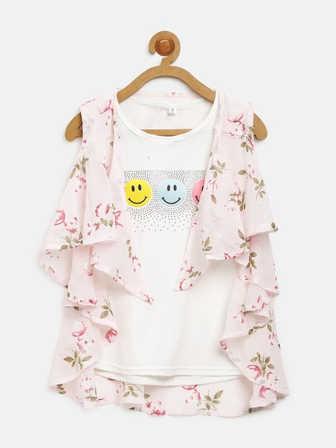 

V2 Value & Variety Pink Floral Print Chiffon Top