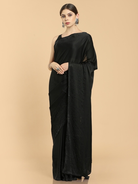 

Soch Women Black Solid Pure Crepe Saree