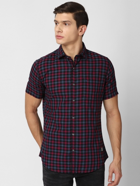 

VAN HEUSEN DENIM LABS Men Multicoloured Slim Fit Checked Cotton Casual Shirt, Multi