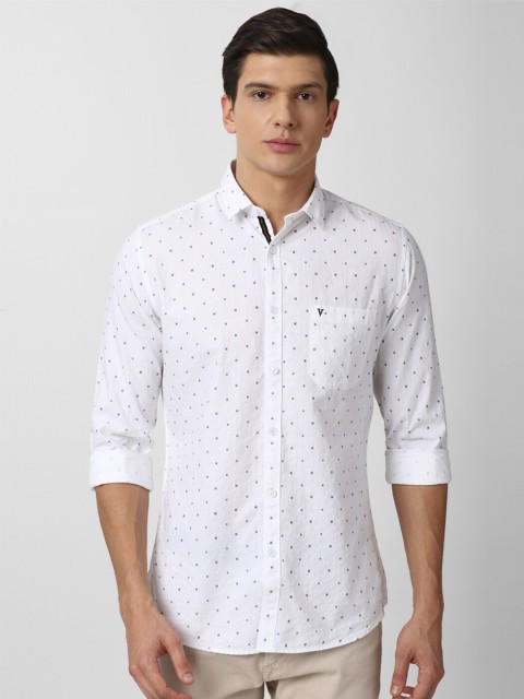 

Van Heusen Sport Men White Slim Fit Printed Casual Shirt