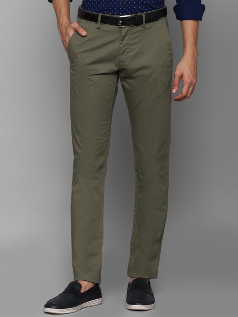 

Allen Solly Men Olive Green Slim Fit Trousers