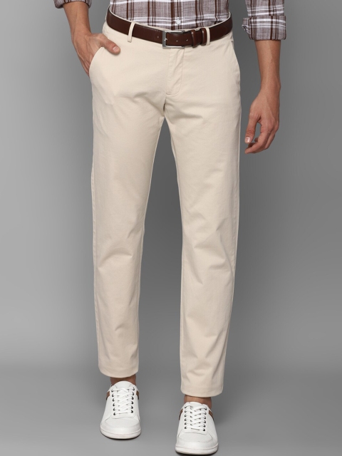 

Allen Solly Men Cream-Coloured Slim Fit Trousers