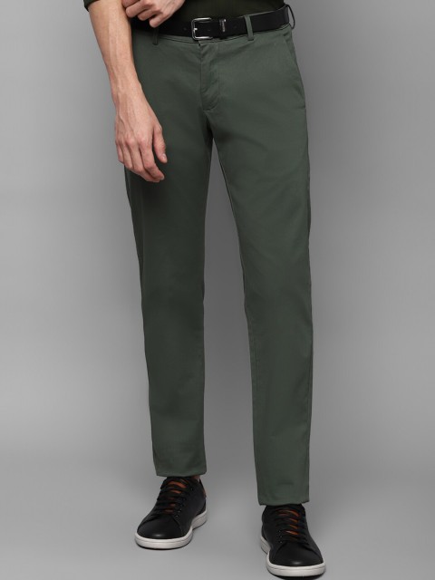

Allen Solly Men Olive Green Slim Fit Trousers