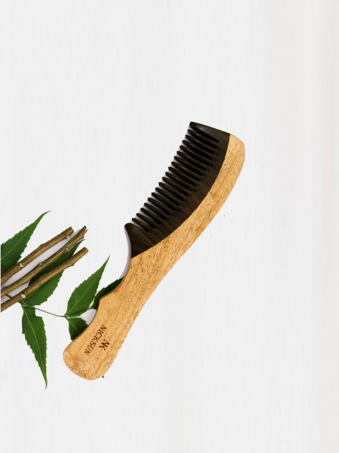 

NICKSUN Need Wooden Curve Handle Comb, Camel brown