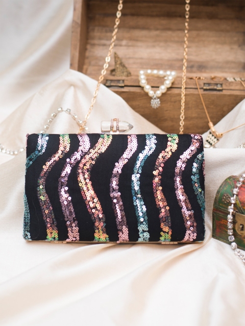 

ARTKLIM Women Black Sequinned Clutches