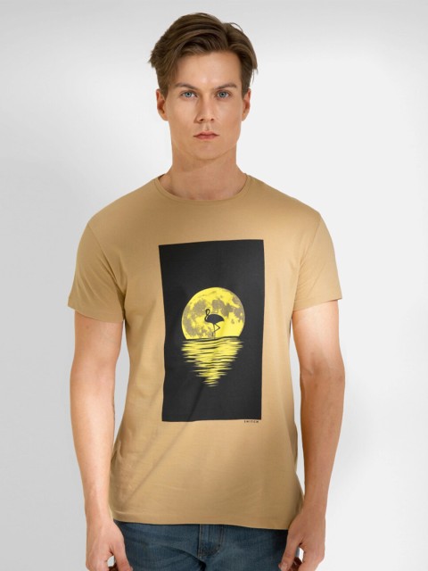

Snitch Men Brown Printed Applique Slim Fit T-shirt