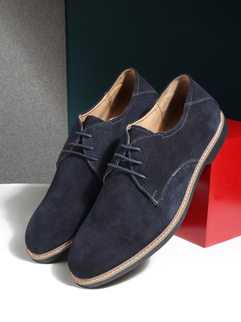 

Teakwood Leathers Men Blue Solid Suede Derbys