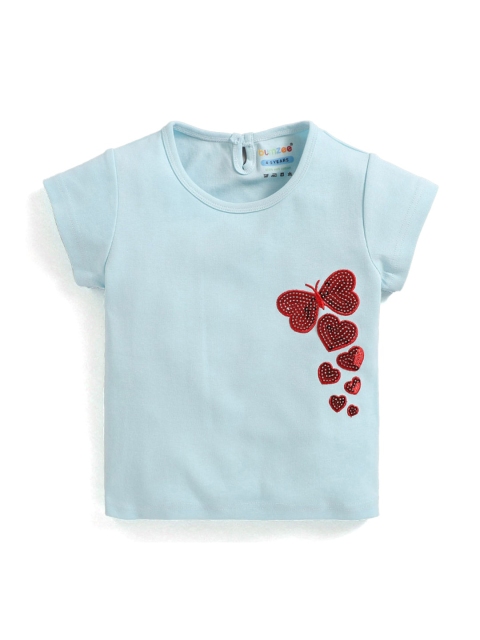 

Hopscotch Girls Turquoise Blue Applique T-shirt