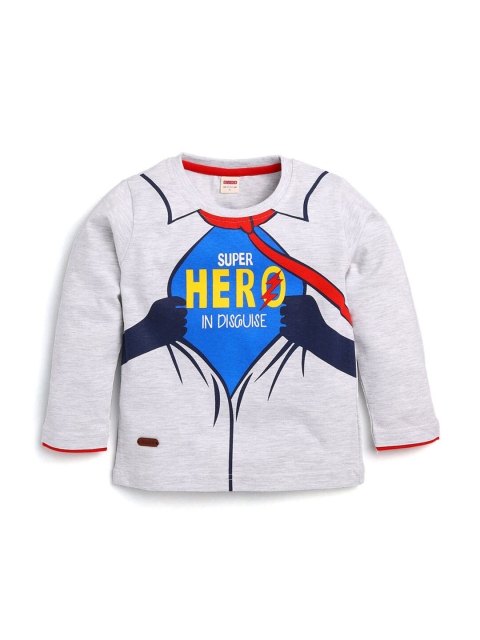 

Hopscotch Boys White Typography Printed T-shirt
