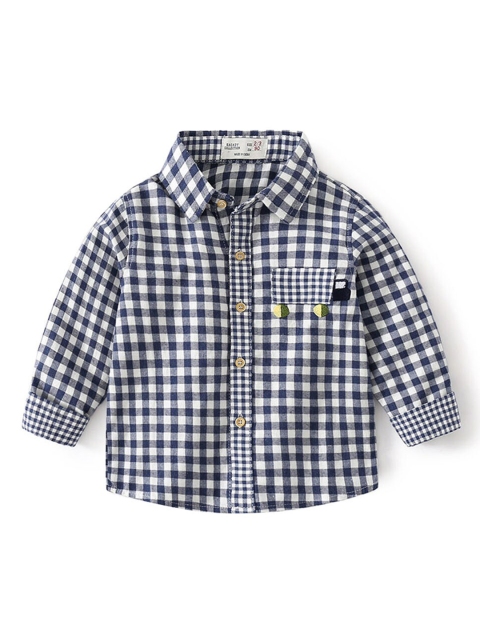 

Hopscotch Boys Navy Blue Buffalo Checks Checked Casual Shirt