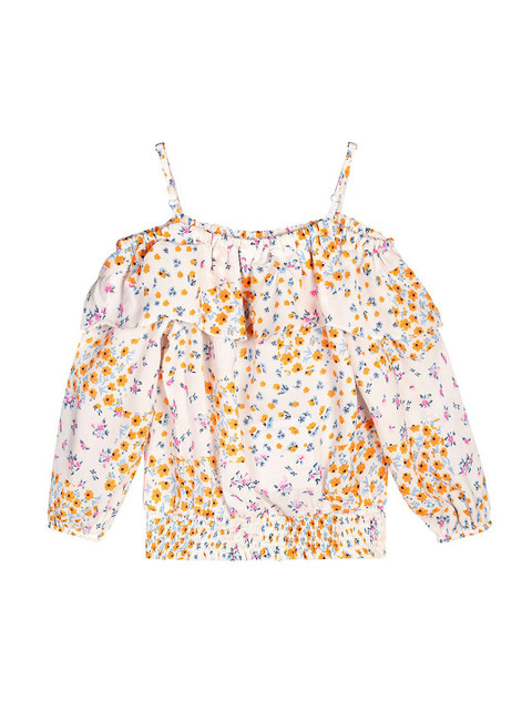 

Hopscotch Girls Yellow Floral Print Top