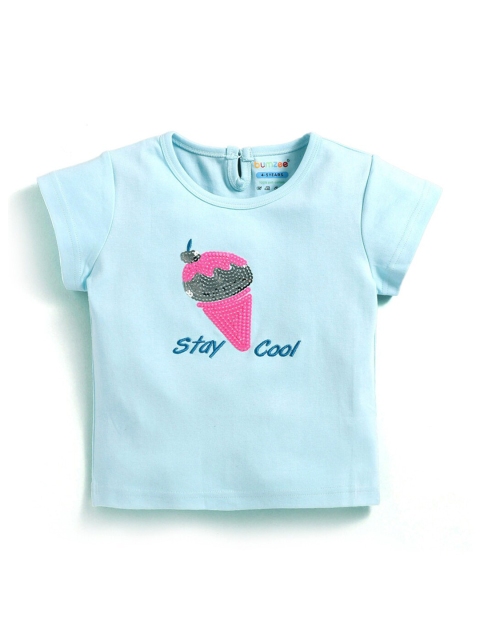 

Hopscotch Girls Blue Printed T-shirt