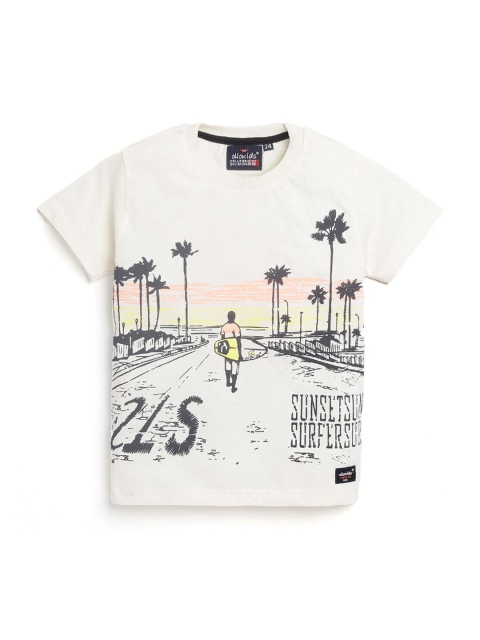 

Hopscotch Boys Off White Printed T-shirt