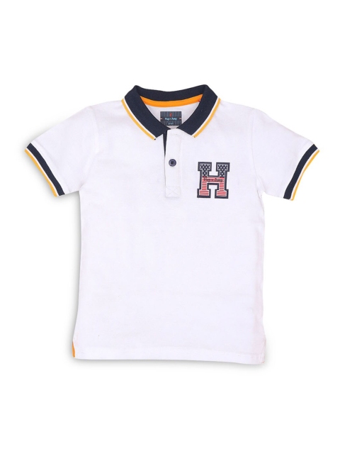 

Hopscotch Boys White Polo Collar T-shirt