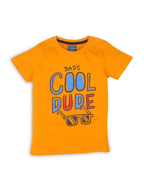 

Hopscotch Boys Yellow Printed Applique T-shirt