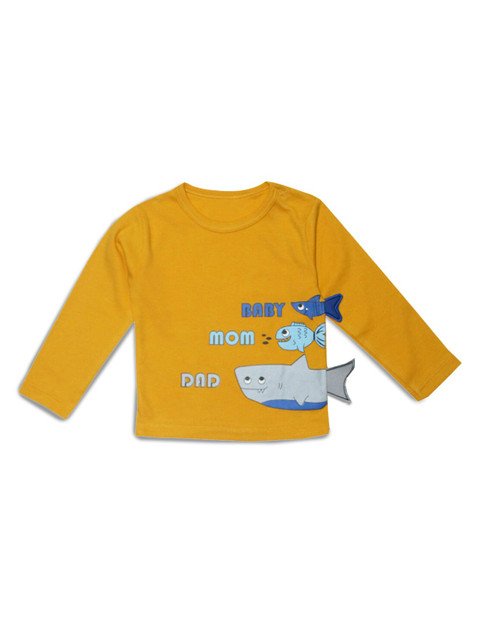 

Hopscotch Boys Yellow Printed Applique T-shirt