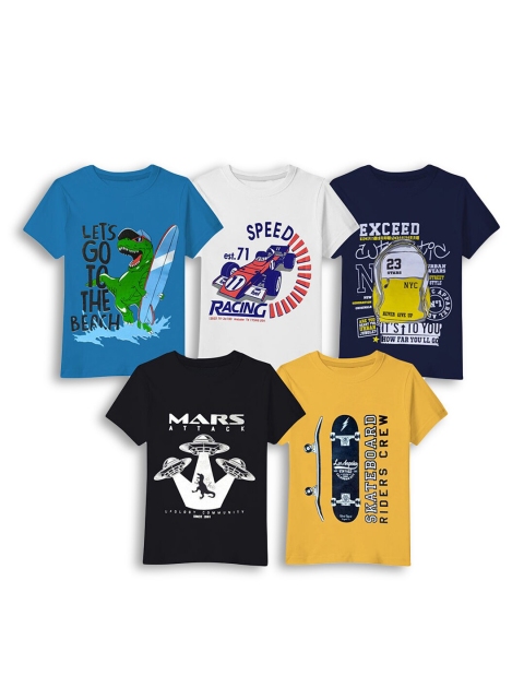

Hopscotch Boys Multicoloured 5 Printed Applique T-shirt, Multi