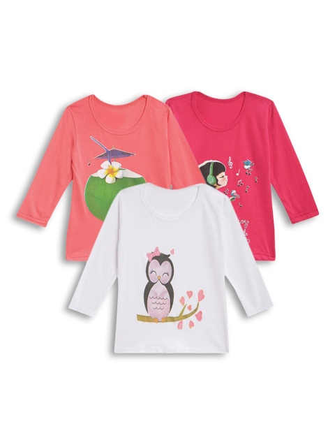 

Hopscotch Girls Multicoloured 3 Printed T-shirt, Multi