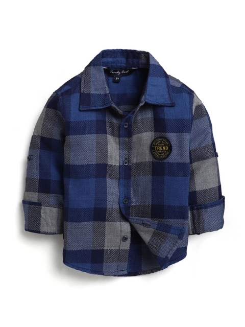 

Hopscotch Boys Blue Other Checks Checked Cotton Casual Shirt