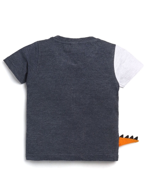 

Hopscotch Boys Navy Blue Printed Polo Collar Applique T-shirt