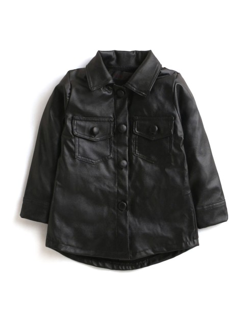 

Hopscotch Girls Black Solid Cotton Casual Shirt