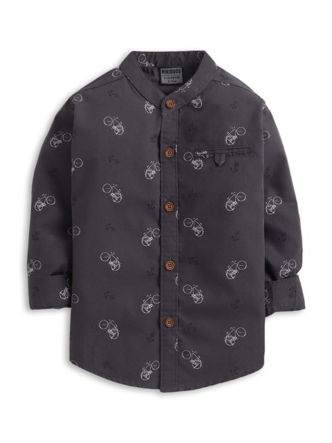 

Hopscotch Boys Grey Printed Casual Shirt