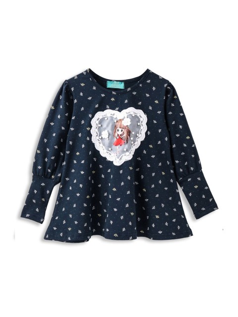 

Hopscotch Navy Blue Print Top