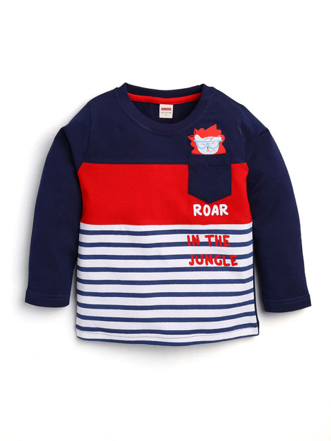 

Hopscotch Boys Blue Striped T-shirt