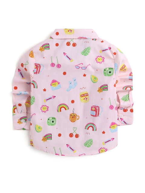 

Hopscotch Boys Pink Printed Casual Shirt