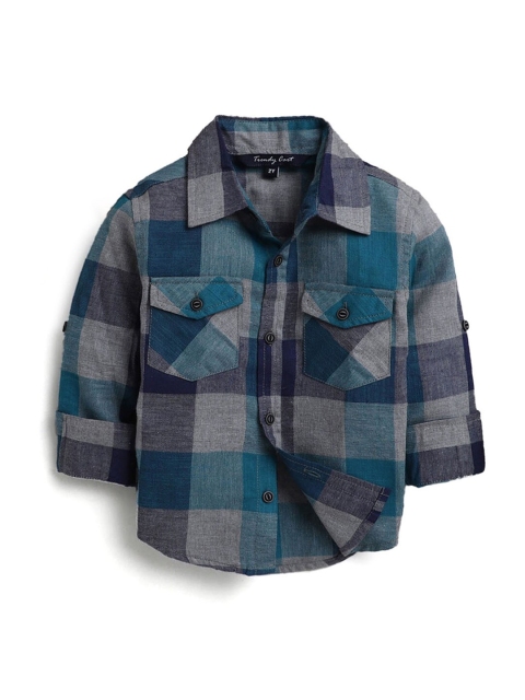 

Hopscotch Boys Green Buffalo Checked Cotton Casual Shirt