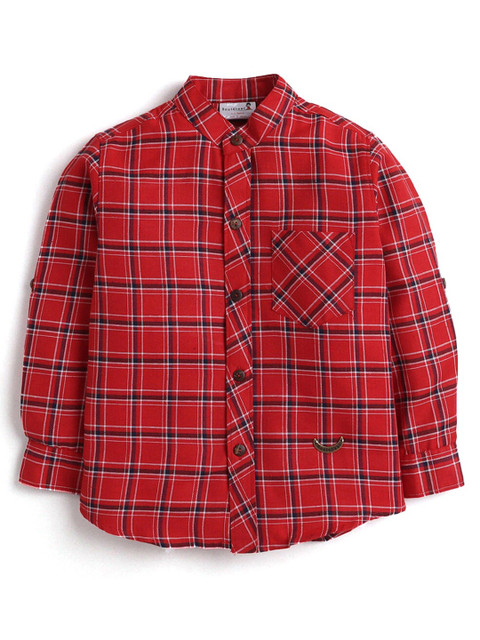 

Hopscotch Boys Red Checked Casual Shirt