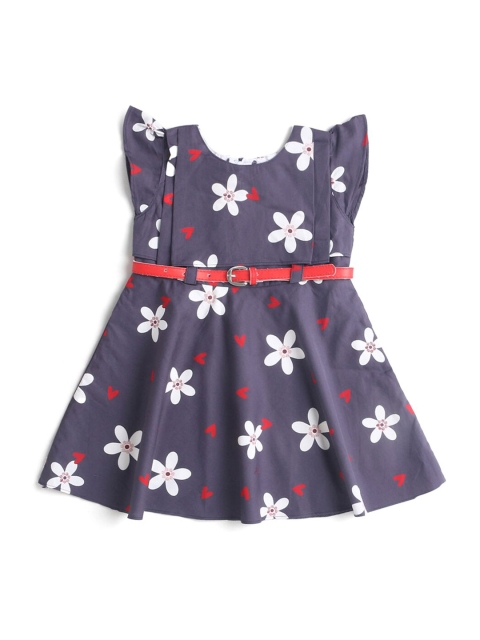 

Hopscotch Girls Navy Blue & White Floral Dress