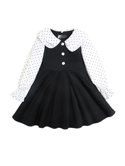 

Hopscotch Women Black Printed A-Line Dress