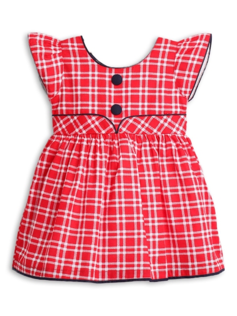 

Hopscotch Girls Red & White Checked Cotton Fit & Flare Dress
