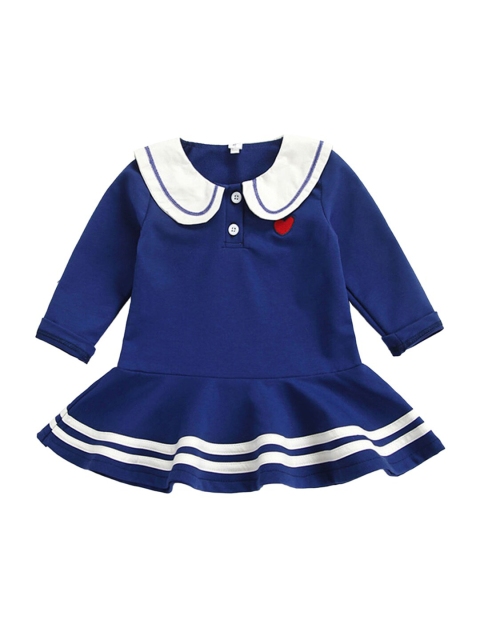 

Hopscotch Blue Peter Pan Collar Drop-Waist Dress