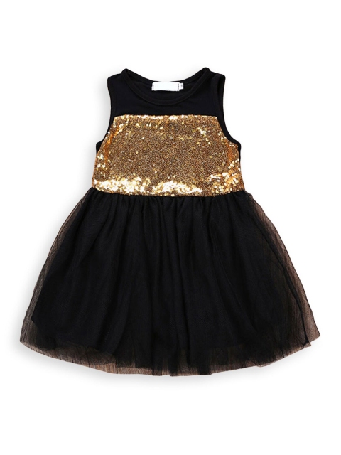 

Hopscotch Black Embellished Dress