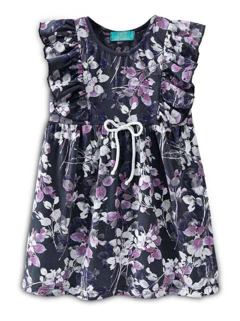 

Hopscotch Purple Floral A-Line Dress
