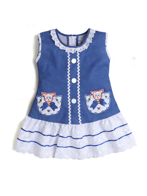 

Hopscotch Blue A-Line Dress