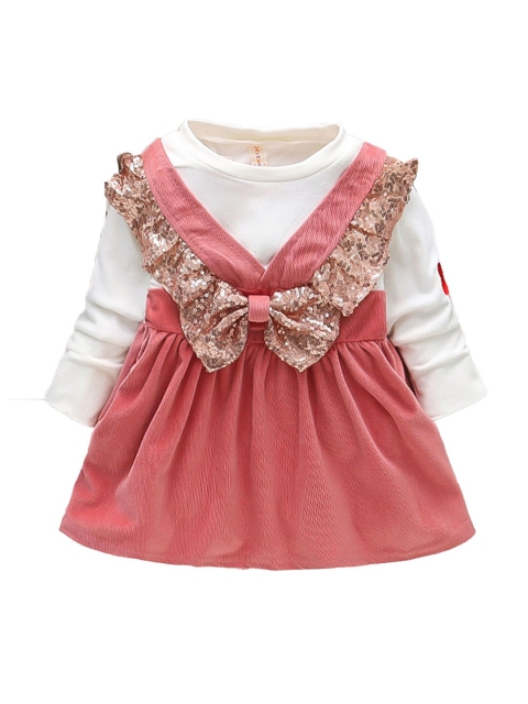 

Hopscotch Girls Pink & White Dress