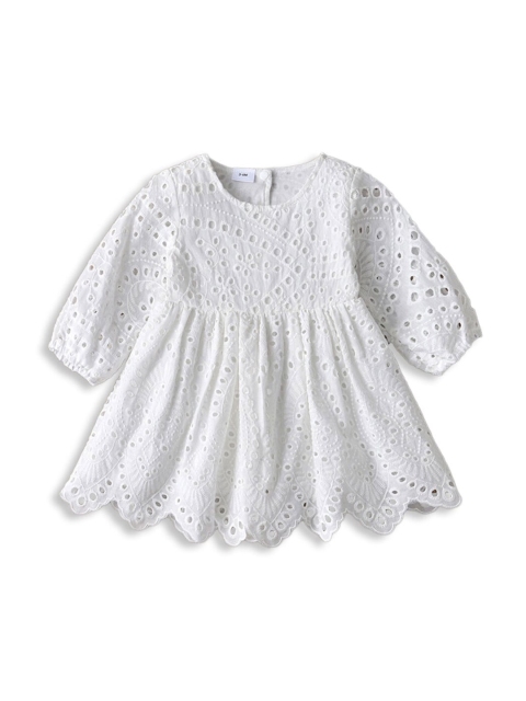 

Hopscotch White Schiffli Dress