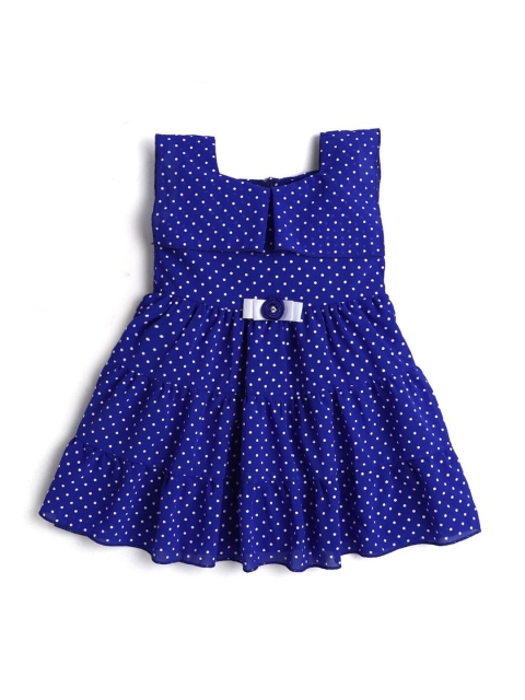 

Hopscotch Girls Blue Polka Dot Print Dress, Navy blue