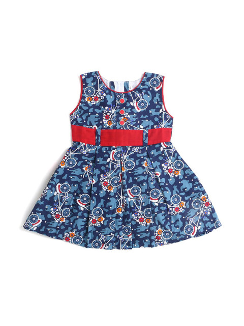 

Hopscotch Navy Blue Floral Dress